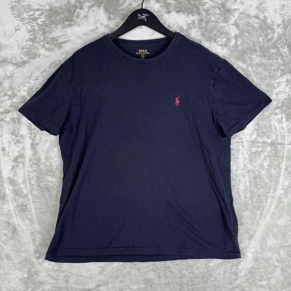 POLO Ralph Lauren Navy Blue Short Sleeve Pony LOGO T Shirt Mens Large Utility